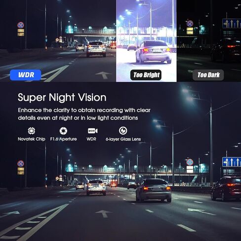 كاميرا Dash Cam أمامية وخلفية، كاميرا Avylet 4K/1080P Wi-Fi Dash للسيارات مع التطبيق، كاميرا Dashcam مزدوجة، شاشة IPS مقاس 2 بوصة، رؤية ليلية فائقة، WDR، وضع ركن السيارة 24 ساعة، زاوية واسعة 170 درجة، مستشعر G، حلقة تسجيل in Kuwait
