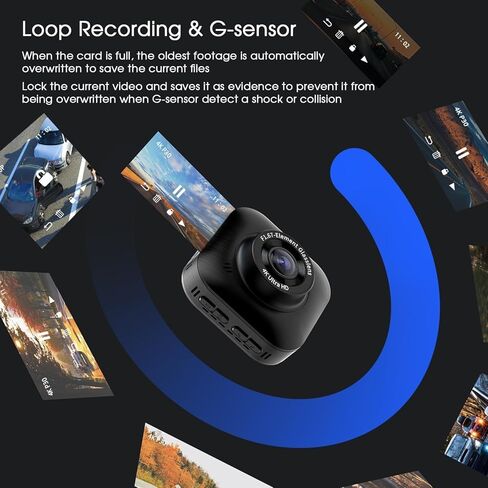 كاميرا Dash Cam أمامية وخلفية، كاميرا Avylet 4K/1080P Wi-Fi Dash للسيارات مع التطبيق، كاميرا Dashcam مزدوجة، شاشة IPS مقاس 2 بوصة، رؤية ليلية فائقة، WDR، وضع ركن السيارة 24 ساعة، زاوية واسعة 170 درجة، مستشعر G، حلقة تسجيل in Kuwait