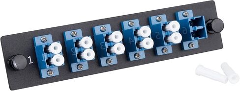 12 Fibers LC to LC Duplex Single Mode Fiber Patch Panel with 6 pcs LC/LC UPC Duplex Singlemode Fiber Optic Coupler Adapters Connector, 4pcs in Saudi Arabia