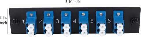 12 Fibers LC to LC Duplex Single Mode Fiber Patch Panel with 6 pcs LC/LC UPC Duplex Singlemode Fiber Optic Coupler Adapters Connector, 4pcs in Saudi Arabia