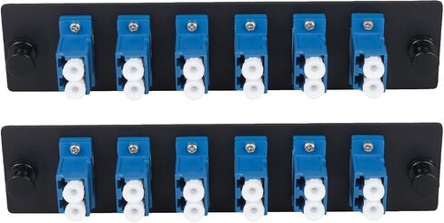 12 Fibers LC to LC Duplex Single Mode Fiber Patch Panel with 6 pcs LC/LC UPC Duplex Singlemode Fiber Optic Coupler Adapters Connector, 4pcs in Saudi Arabia