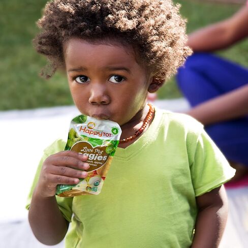 Happy Tot Organics Stage 4 Baby Food Pouches, Gluten Free, Vegan Snack, Love My Veggies, Fruit & Veggie Puree, Variety Pack, 4.22 Ounce (Pack of 16) in Saudi Arabia