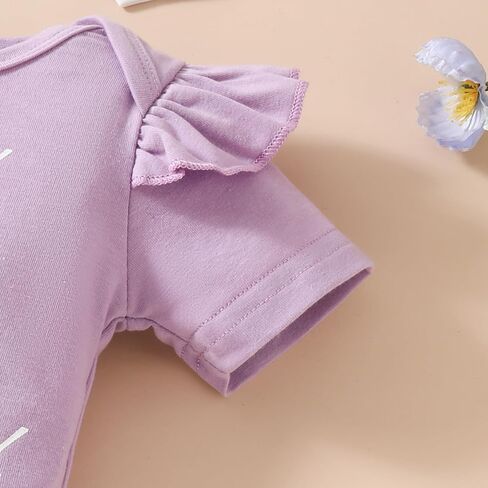 Newborn Girl Outfits Baby Girl Summer Clothes Ruffle Romper Pant with Headband Set Infant Bodysuits in Saudi Arabia