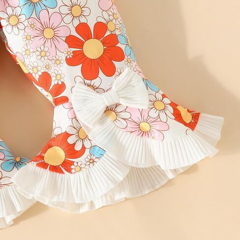 Newborn Girl Outfits Baby Girl Summer Clothes Ruffle Romper Pant with Headband Set Infant Bodysuits in Saudi Arabia