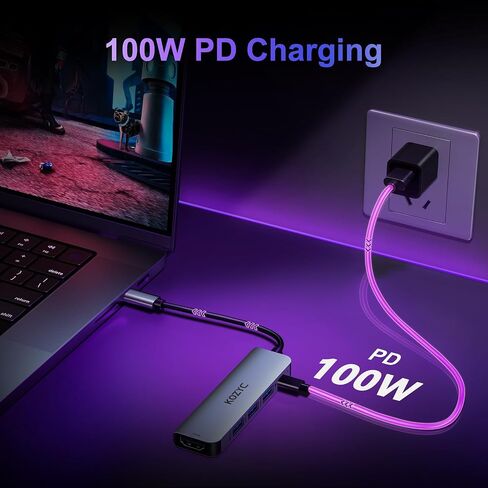 USB C to Dual HDMI Adapter 4K@30Hz, USB C Hub Multiport Adapter with 2xHDMI, USB 3.0, 100W PD, Support USB C to HDMI Splitter Extended Display (MST Only Support Windows), Green in Saudi Arabia