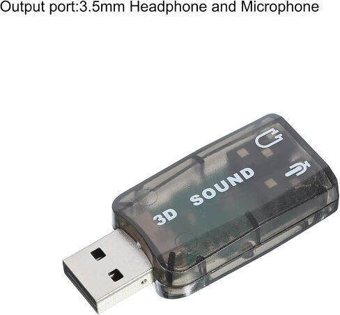 MECCANIXITY 3 Pcs USB Sound Card, USB to 3.5mm Jack Audio Adapter Support Virtual 5.1 Surround Sound Black in Saudi Arabia