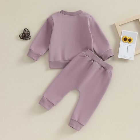 Infant Baby Girl Fall Winter Outfit Daddys Girl Long Pullover Sweatshirt Stretch Pant Toddler Sweatsuit Outfit in Saudi Arabia