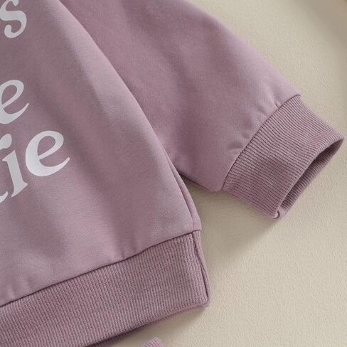 Infant Baby Girl Fall Winter Outfit Daddys Girl Long Pullover Sweatshirt Stretch Pant Toddler Sweatsuit Outfit in Saudi Arabia