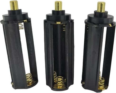 3 قطع حامل بطارية أسطواني حقيبة تخزين محول 3 × AAA 1.5 فولت بطاريات محول أنبوب لشعلة مصباح يدوي محمول، أسود-3 قطع in Kuwait