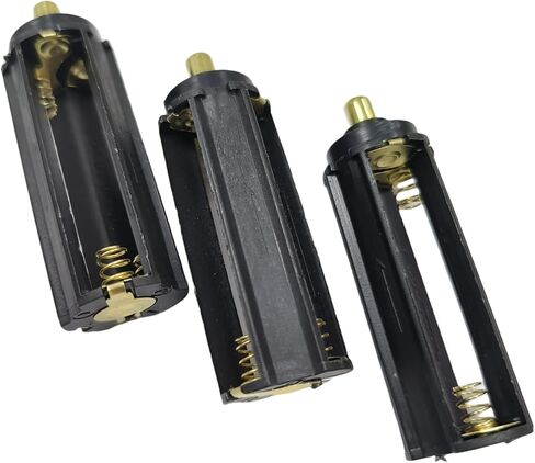 3 قطع حامل بطارية أسطواني حقيبة تخزين محول 3 × AAA 1.5 فولت بطاريات محول أنبوب لشعلة مصباح يدوي محمول، أسود-3 قطع in Kuwait