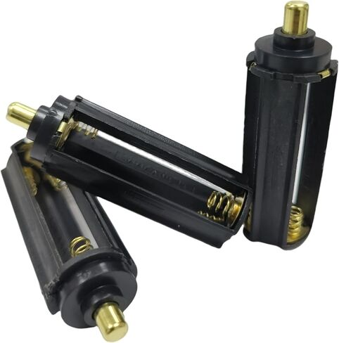 3 قطع حامل بطارية أسطواني حقيبة تخزين محول 3 × AAA 1.5 فولت بطاريات محول أنبوب لشعلة مصباح يدوي محمول، أسود-3 قطع in Kuwait