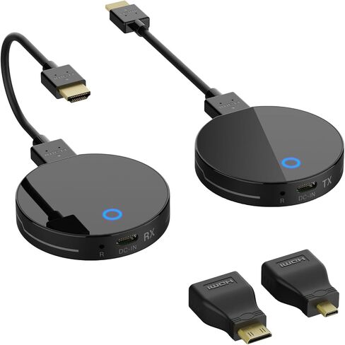 جهاز إرسال واستقبال HDMI لاسلكي، مجموعة موسع HDMI لاسلكية صغيرة محمولة بطول 30 مترًا/100 قدم لبث الفيديو/الصوت إلى الشاشة من الكمبيوتر المحمول، والكاميرا، وصندوق الكابل، ونيتفليكس، ويوتيوب in Kuwait