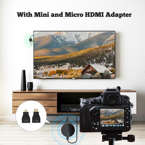 جهاز إرسال واستقبال HDMI لاسلكي، مجموعة موسع HDMI لاسلكية صغيرة محمولة بطول 30 مترًا/100 قدم لبث الفيديو/الصوت إلى الشاشة من الكمبيوتر المحمول، والكاميرا، وصندوق الكابل، ونيتفليكس، ويوتيوب in Kuwait