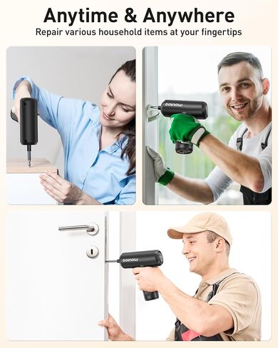 Electric Screwdriver 3.7V Cordless Screwdriver Set, 25pcs Bits (Drill Included), Max 5 N.m, USB-C Charging, 1/4'' Hex, Power Screwdriver Tool Kit for Computer, Furniture,Bicycle in Saudi Arabia