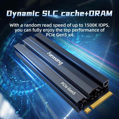 1 تيرابايت Gen5 NVMe M.2 SSD مع مبدد حراري - ما يصل إلى 11500 ميجابايت/ثانية PCIe 5.0 SSD TLC محرك أقراص SSD داخلي للألعاب للتخزين المباشر/تحرير الفيديو/التصميم S900Pro in Saudi Arabia