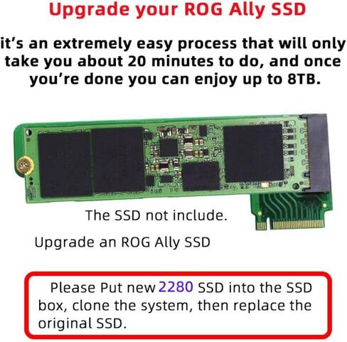 chenyang ROG Ally Gaming Internal M.2 NVME M-Key 2230 to 2280mm SSD Upgrade Extension Adapter in Saudi Arabia