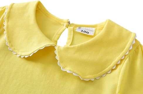 Toddler Girls Short Sleeve Solid Color Basic Shirt Baby Kids Summer Doll Collar T-Shirt Tops Blouse Outfit in Saudi Arabia