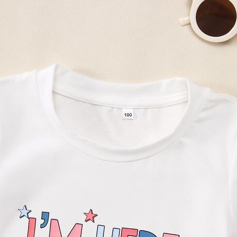 GLIGLITTR Toddler Kid 4th of July Shirt Boy Girl Patriotic T-Shirt Funny I'm Here for The Snacks Freedom Graphic Tee Tops in Saudi Arabia