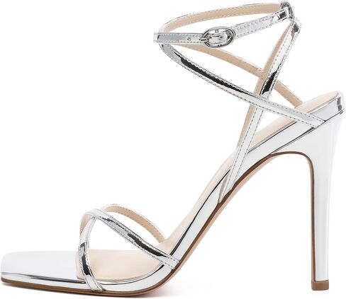Strappy High Stiletto Heels, Ankle Strap Heeled Sandals for Women, Sexy Square Open Toe Heels for Wedding Party Dress in Saudi Arabia