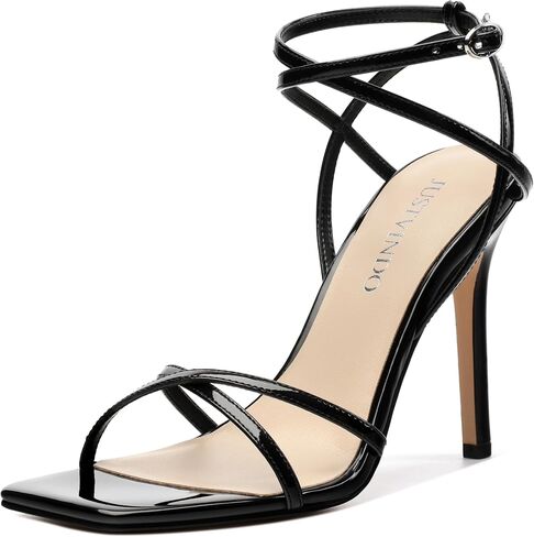 Strappy High Stiletto Heels, Ankle Strap Heeled Sandals for Women, Sexy Square Open Toe Heels for Wedding Party Dress in Saudi Arabia