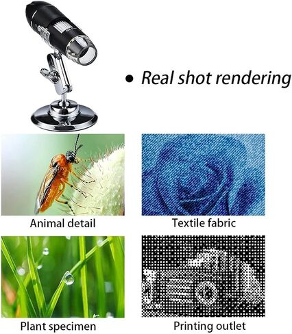 50X-1600X USB Digital Microscope,XFF 2 in 1 8 LED Handheld Magnification Endoscope Camera with Carrying Case & Metal Stand, Compatible for Android Windows 7/8/10 Linux Mac in Saudi Arabia