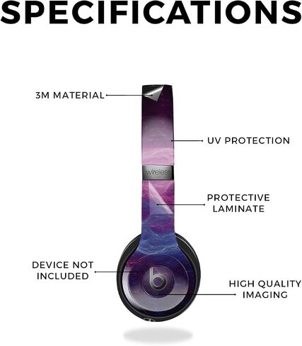 Carbon Fiber Skin Compatible with Beats Solo 4 - Aqua Swirl - Premium 3M Vinyl Protective Wrap Decal Cover - Easy to Apply | Crafted in The USA by MightySkins in Saudi Arabia
