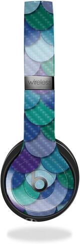 Carbon Fiber Skin Compatible with Beats Solo 4 - Aqua Swirl - Premium 3M Vinyl Protective Wrap Decal Cover - Easy to Apply | Crafted in The USA by MightySkins in Saudi Arabia