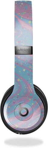 Carbon Fiber Skin Compatible with Beats Solo 4 - Aqua Swirl - Premium 3M Vinyl Protective Wrap Decal Cover - Easy to Apply | Crafted in The USA by MightySkins in Saudi Arabia