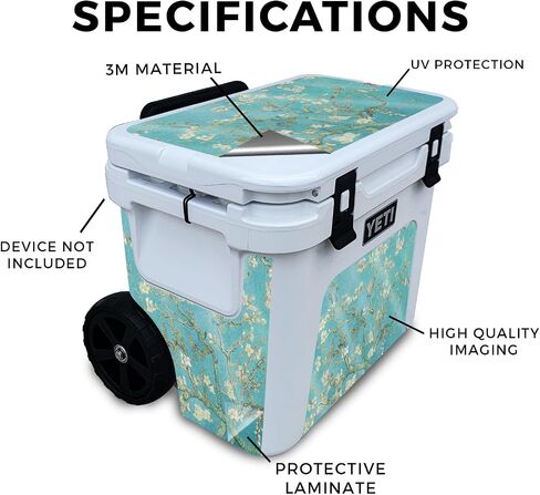 Carbon Fiber Skin Compatible with Yeti Roadie 32 Wheeled Cooler - Almond Blossom - Premium 3M Vinyl Protective Wrap Decal Cover - Easy to Apply | Crafted in The USA by MightySkins in Saudi Arabia