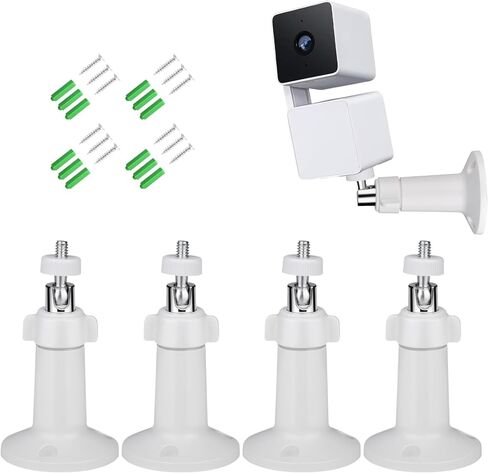 2 Pack Wall Mount for Wyze Cam Pan V3 & Wyze Cam V4/V3 & Wyze Cam Outdoor/Indoor,360 Degree Swivel Adjustable for Wyze Outdoor Indoor Camera System (White) in Saudi Arabia