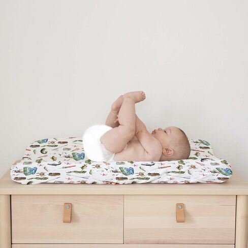 Watercolor Ocean Boat Fishing Baby Changing Pad Cover for Boy Girl 32''x16'' Fishing Lovers Gift Unisex Fitted Diaper Change Table Sheets Sea Marine Fishing Soft Breathable Nursery Changing Table Mat in Saudi Arabia