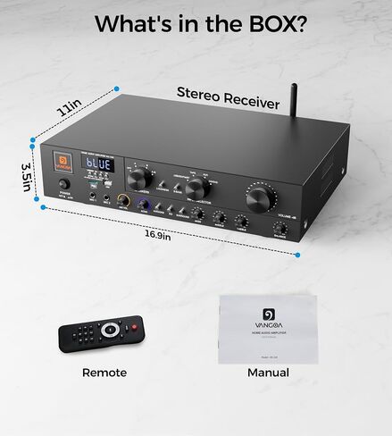 Vangoa Wireless Home Audio Theater Amplifier Stereo Receiver, 5.1 Channel 800 Watt Audio Component Receiver Amp with USB, SD, FM, 2 Mic with Echo, 3 Effects, 3-band EQ for Studio, Home in Saudi Arabia