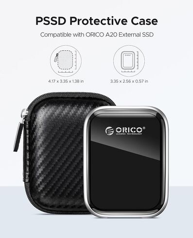 ORICO Portable Protection Case for External SSD Hard Drive, Travel Cable and Tiny Electronic Equipment, Water-resistant Storage Bag with EVA Material (M2PH03) in Saudi Arabia
