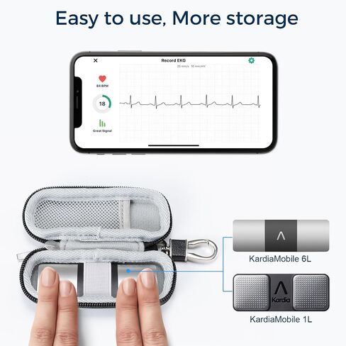 حافظة CoBak لجهاز AliveCor Kardia Mobile ECG/for KardiaMobile 6L لأجهزة Apple وAndroid - حافظة فقط (قماش أكسفورد أسود) in Kuwait