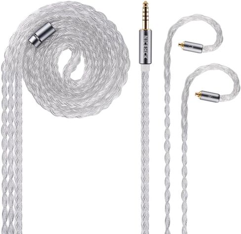 NICEHCK IcyMoon 4.4mm Balanced 0.78mm 2Pin HiFi IEM Upgrade Cable | 16-strand OCC silver plated OFC wire, balanced lossless audio, compatible with 0.78mm 2Pin IEM & 4.4mm players in Saudi Arabia