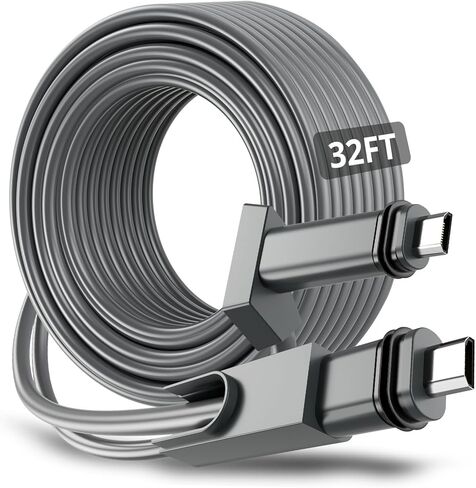 كابل Starlink 32FT/10M للقمر الصناعي Starlink المستطيل V2، كابل تمديد بديل مقاوم للماء لمجموعة Starlink Internet Kit Satellite V2 مع اتصال مستقر وسريع - رمادي in Kuwait