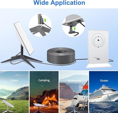 كابل Starlink 32FT/10M للقمر الصناعي Starlink المستطيل V2، كابل تمديد بديل مقاوم للماء لمجموعة Starlink Internet Kit Satellite V2 مع اتصال مستقر وسريع - رمادي in Kuwait