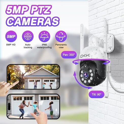 5MP Wireless Security Camera System, 4pcs 5G/2.4GHz WiFi CKK cameras outdoor waterproof with night vision, 2-Way Audio,Plug & Play, 2-Way Audio,AI Motion Detection(1TB Hard Drive) in Saudi Arabia