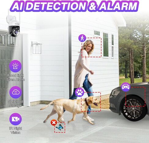 5MP Wireless Security Camera System, 4pcs 5G/2.4GHz WiFi CKK cameras outdoor waterproof with night vision, 2-Way Audio,Plug & Play, 2-Way Audio,AI Motion Detection(1TB Hard Drive) in Saudi Arabia