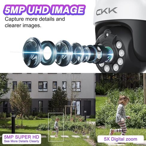 5MP Wireless Security Camera System, 4pcs 5G/2.4GHz WiFi CKK cameras outdoor waterproof with night vision, 2-Way Audio,Plug & Play, 2-Way Audio,AI Motion Detection(1TB Hard Drive) in Saudi Arabia