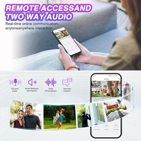 5MP Wireless Security Camera System, 4pcs 5G/2.4GHz WiFi CKK cameras outdoor waterproof with night vision, 2-Way Audio,Plug & Play, 2-Way Audio,AI Motion Detection(1TB Hard Drive) in Saudi Arabia