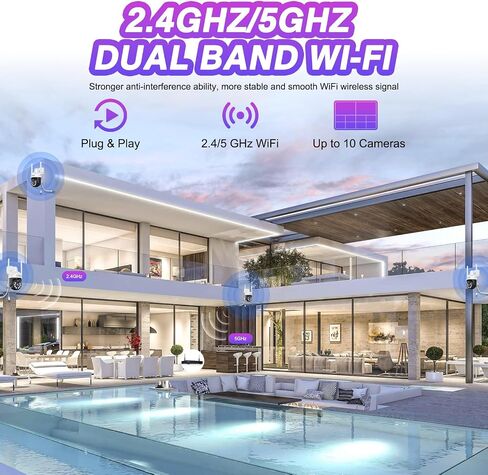 5MP Wireless Security Camera System, 4pcs 5G/2.4GHz WiFi CKK cameras outdoor waterproof with night vision, 2-Way Audio,Plug & Play, 2-Way Audio,AI Motion Detection(1TB Hard Drive) in Saudi Arabia