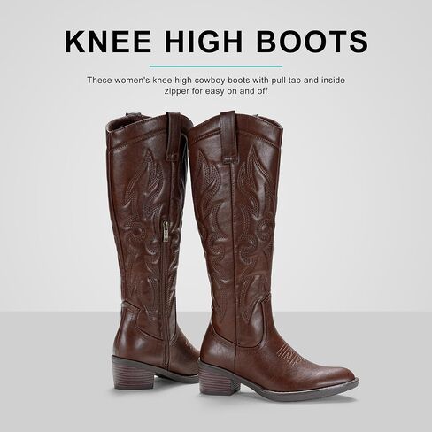 Vepose Women's 9810 Tall Cowboy Boots Knee High Cowgirl Boots for Women in Kuwait