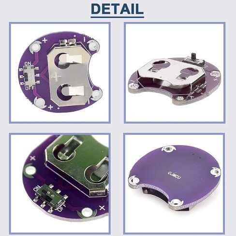 10PCS Lilypad Coin Cell Battery Holder CR2032 with Small Toggle Switches Battery Mount Module Without Battery for Arduino, with 24AWG Cable in Saudi Arabia