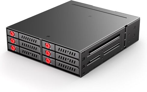 قفص Sas/Sata HDD وSSD للتبديل السريع مكون من 6 فتحات، ومنصة محرك أقراص ثابتة مكونة من 6 فتحات لحاوية مقاس 5.25 بوصة، ومحطة محركات أقراص ثابتة مكونة من 6 فتحات مزودة بمراوح تجميع in Kuwait