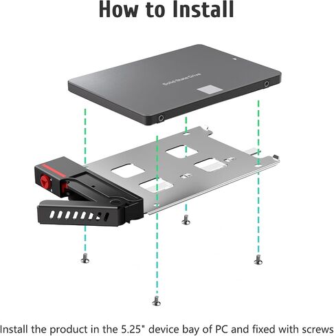 Sata HDD & SSD Hot Swap Cage, 6 Bay Hard Drive Dock for 5.25" Enclosure, 6 Bay Hard Drive Station with Colling Fans in Kuwait