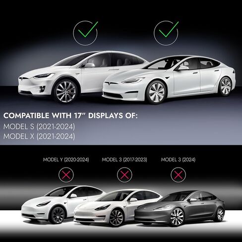 Inskin Screen Protector for Tesla Model X (2021-2024) and Model S (2021-2024) (17 inch) - Navigation Touchscreen Tempered Glass, UHD Clear, Auto-Align Installation, Anti-Fingerprint Plasma Coating in Saudi Arabia