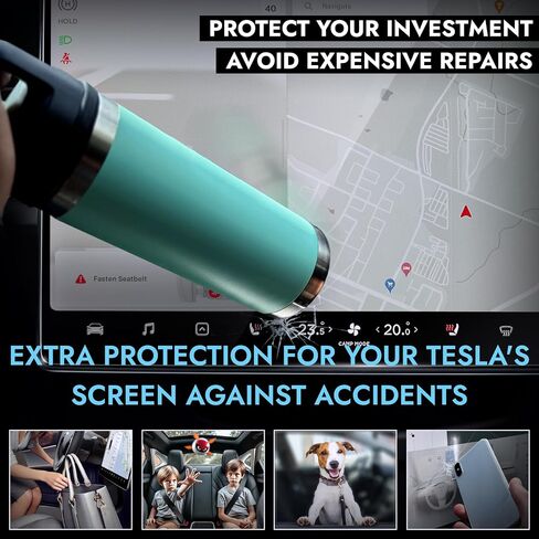Inskin Screen Protector for Tesla Model X (2021-2024) and Model S (2021-2024) - Tempered Glass Set for Dashboard (17 inch) & Rear Screen, UHD Clear, Auto-Align Installation, Anti-Fingerprint Plasma Coating in Saudi Arabia