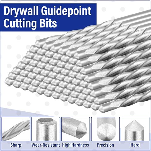 100 Pcs Drywall Bit Drywall Guide Point Cutting Bits Diameter Drywall Router Bits Drywall Tools, Cutting Drywall, for Use with Spiral Saw (1/8") in Saudi Arabia