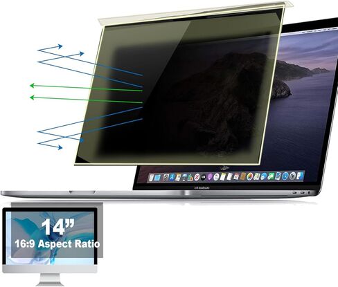 Hanging type Laptop Privacy Screen 14 inch for 16:9 Computer Monitor, 14" Removable Anti Glare Protector Blue Light Filter Shield Compatible with Lenovo Hp Dell Acer Asus Thinkpad Envy Xps in Saudi Arabia